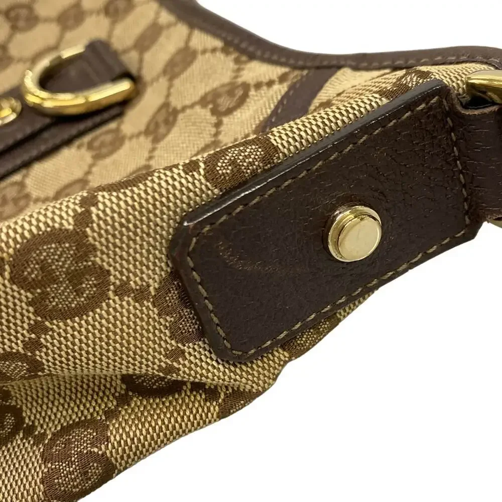 Gucci GG Pattern, Abbey Handbag 130939 Beige Dark Brown Jacquard Leather